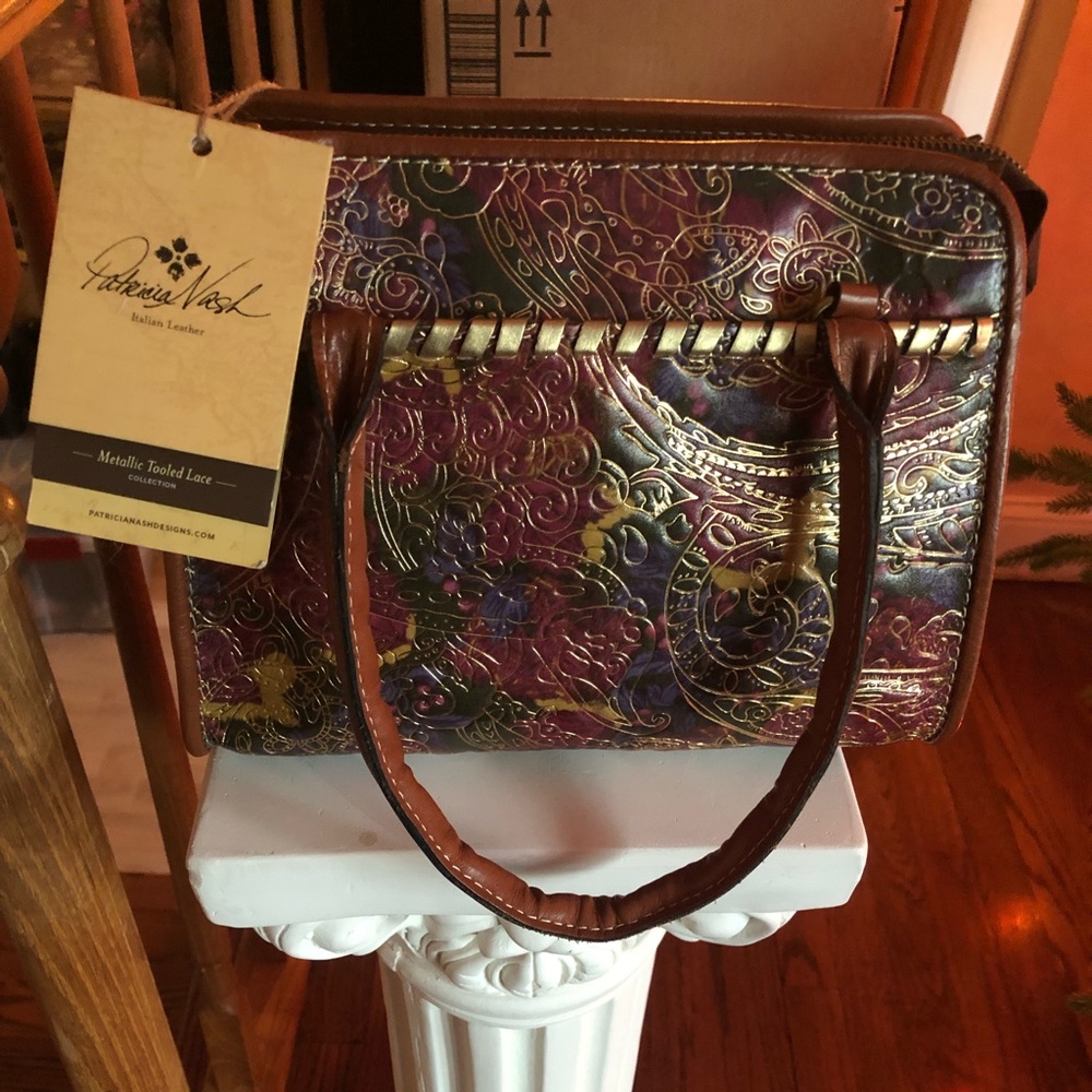 Patricia Nash Paris handbag-Metallic Paisley-NEW!